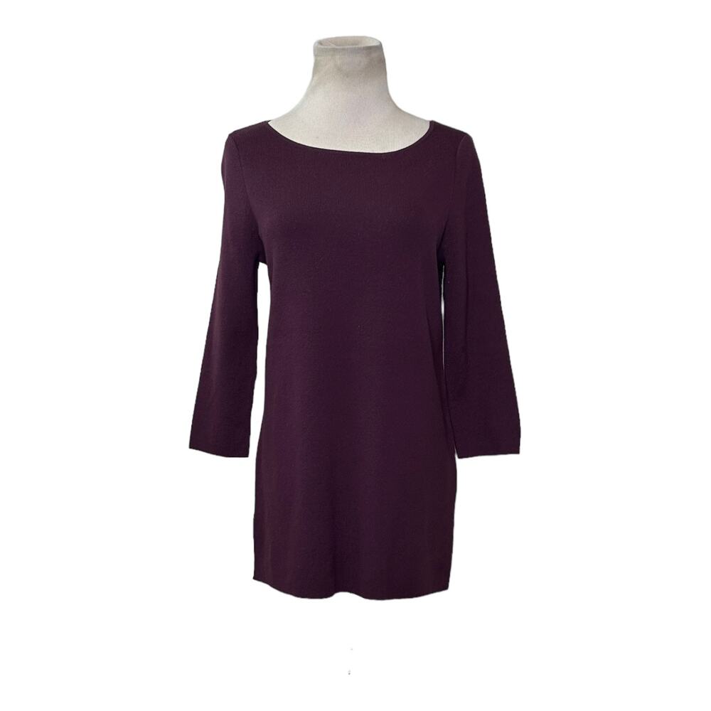 Chico's maroon 3/4 sleeves boat neck sweater size 0 - S